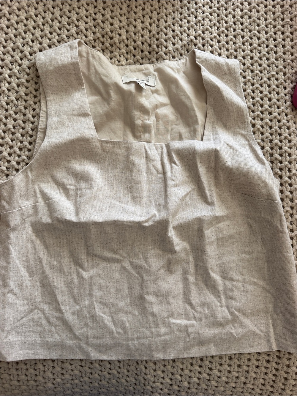 Banana Republic Factory Natural Linen-Blend Square Neck Tank